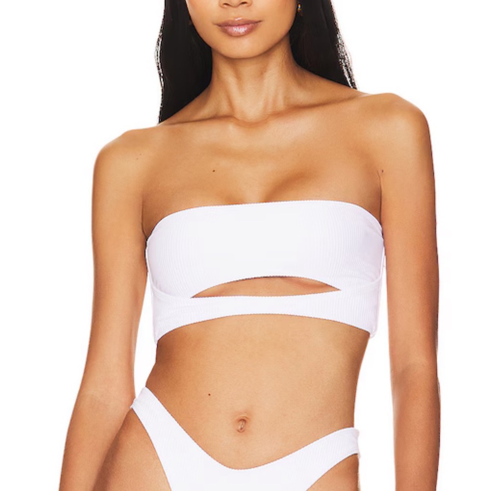 White Bandeau Bikini top.